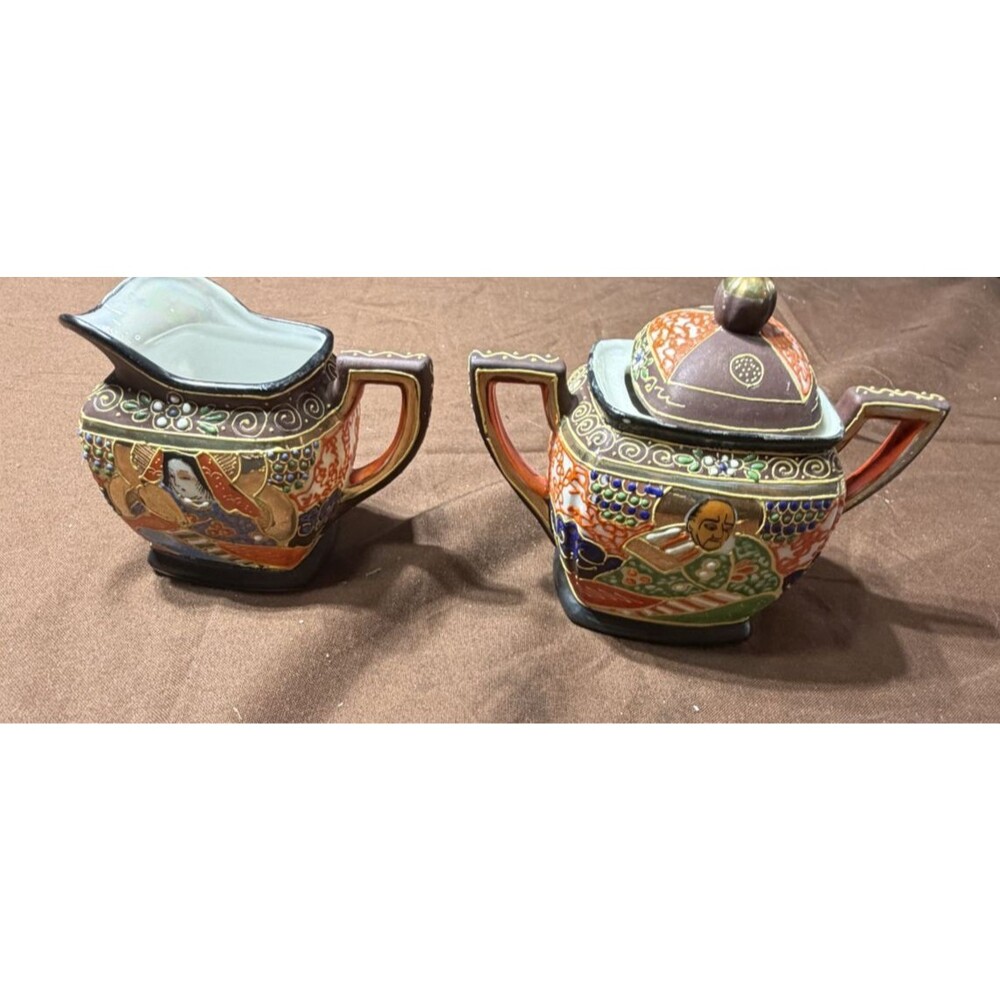 Japanese Creamer and Sugar Dish Set Vintage Tableware Serving Set